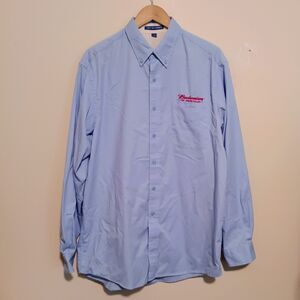 Budweiser Of Asheville Button Down Shirt-Size Large Tall-Embroidered Logo-NC